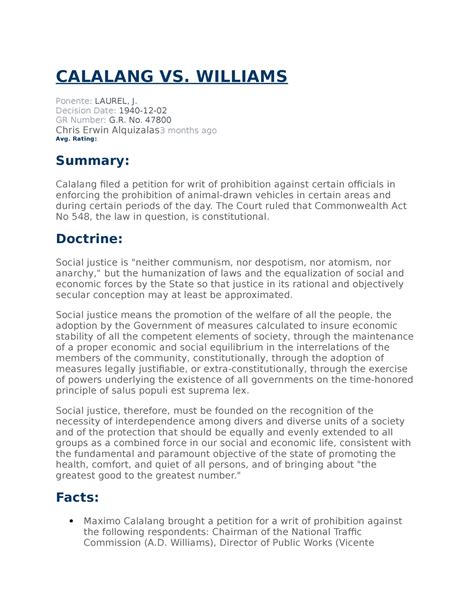 calalang vs williams